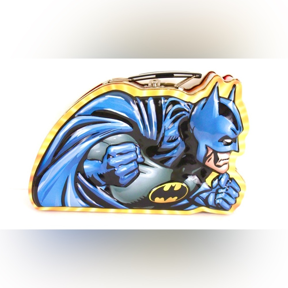 DC Batman Hero Metal Lunch Accessory Box Embossed Profile Image WB Cartoon RARE